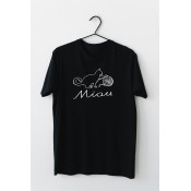 Tricou negru personalizat cu pisicuta Miau 5